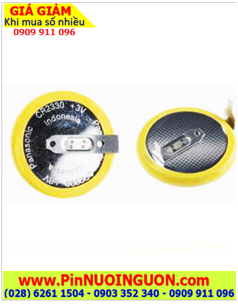 Pin CMOS CR2330; Pin nuôi nguồn CMOS 3v lithium Panasonic CR2330 /Chân thép hàn _Xuất xứ Indonesia